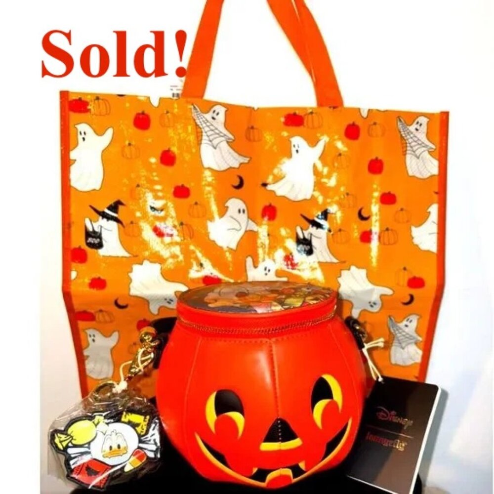 Disney Donald Duck Devil Jack-o-Lantern Crossbody Bag & Ghost Tote – NWT Bundle
